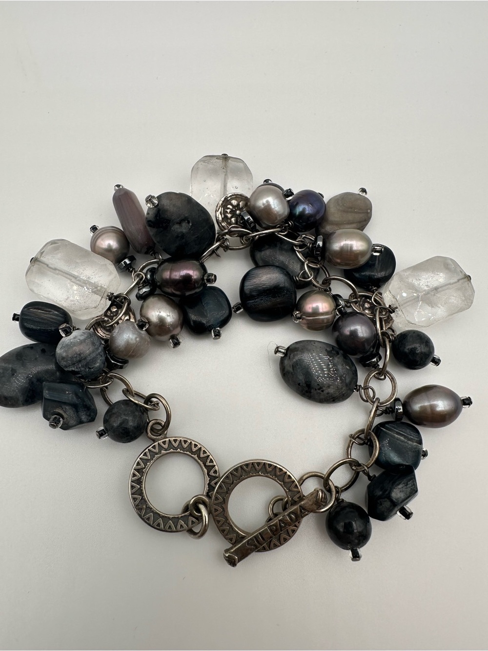 SILPADA 925 Sterling Silver/Hemetite  Cha/Cha Bracelet